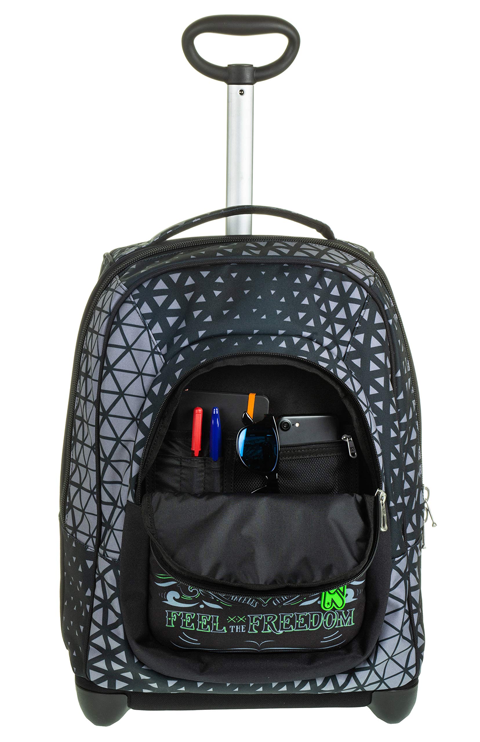 Trolley Fit Seven Winged, Nero, 35 Lt, 2in1 Zaino con Sollevamento Spallacci per uso Trolley, Scuola & Viaggio