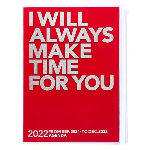 MARK'S 2022 Taschenkalender A5 vertikal, Make time / Red: Von September 2021 bis Dezember 2022
