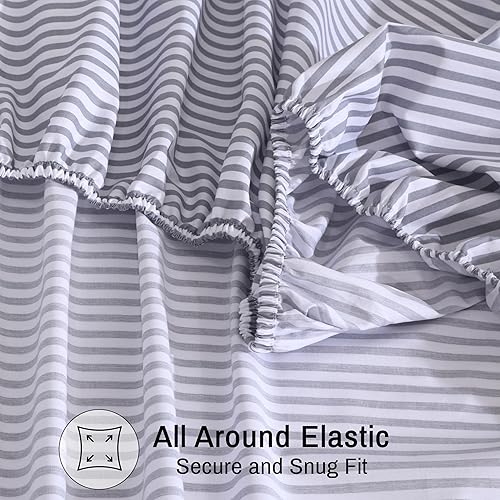 Miniatura 7 de ZOYER Sábanas de 100 % algodón percal tamaño King, refrescantes y transpirables, duraderas, con una sensación nítida, suave y cómoda, bolsillo