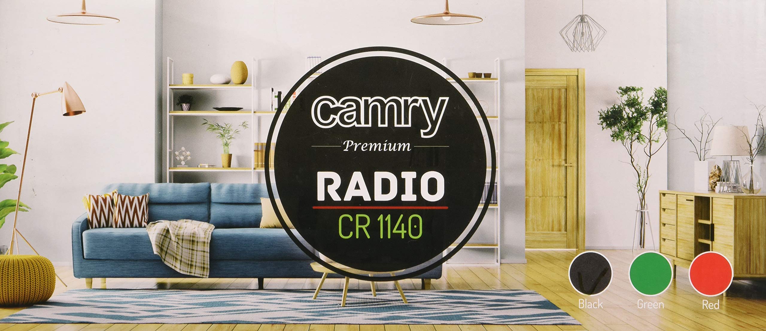 CAMRY CR1140B Radio Portable, AM, FM, Antenne, AC/DC, Antenne télescopique Noir