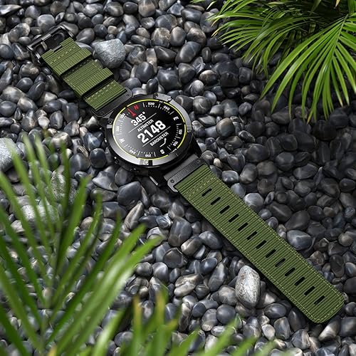 Vista 17 de Compatible con Garmin Fenix 7X/Fenix 6X/Fenix 5X/Fenix 8 2.008 in/5X Plus/6X Pro/7X Pro, correa de nailon Quickfit 26 para Tactix 7/Descent