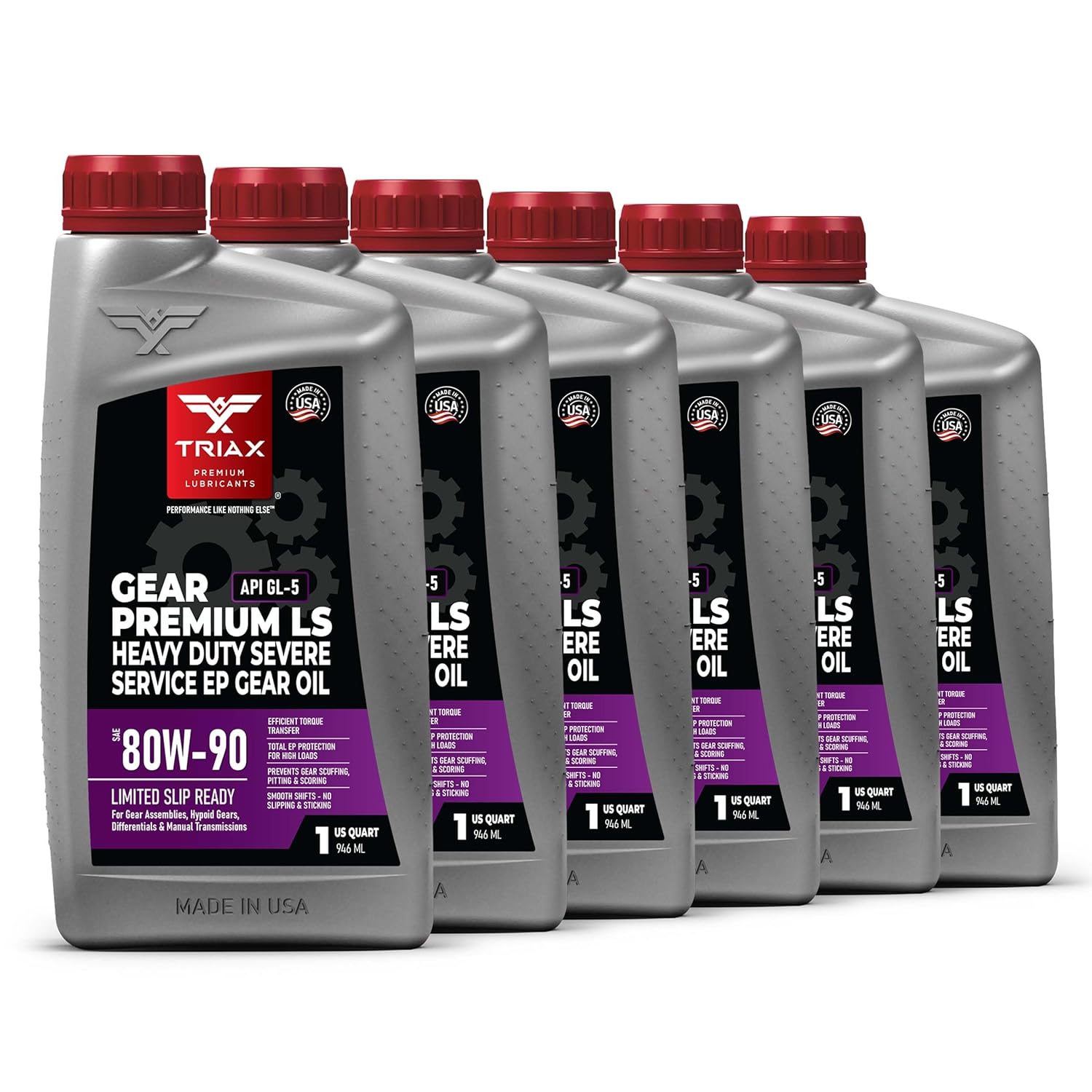 Triax Gear Premium LS 80W-90, GL-5 Limited Slip Ready, Manual Transmissions, Hypoid Gear Systems, Differentials, NATO Military Approved, Widest OEM Specification Range (1 Gallon)