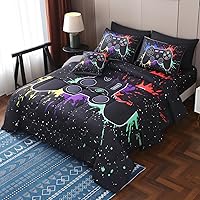 Vista 10 de JQinHome Juego de edredón individual para jugadores para niños y niñas, juego de ropa de cama de 6 piezas en una bolsa 3D de videojuegos - Edredón