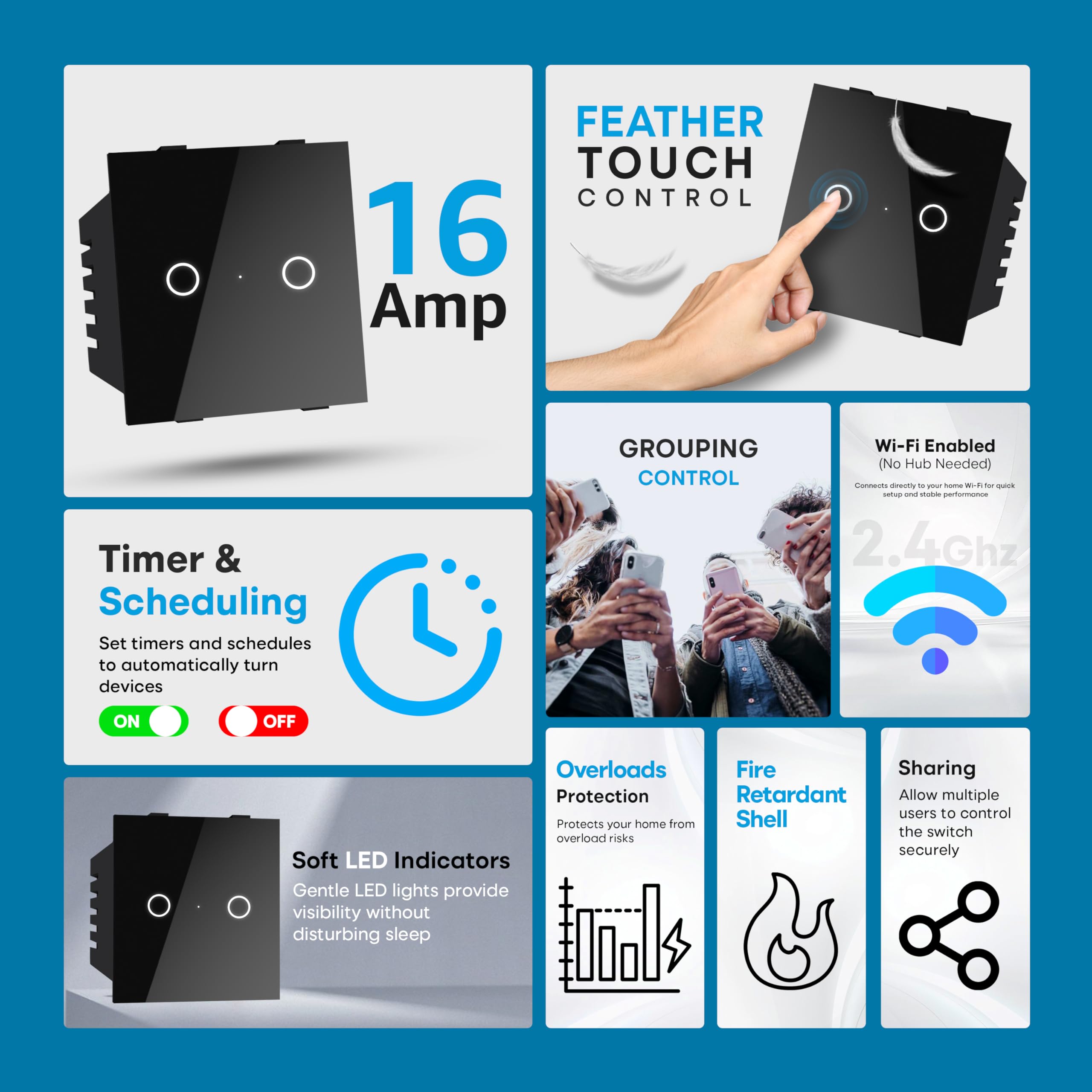 SmartLife Touch Switch - Voice Control & WiFi -2