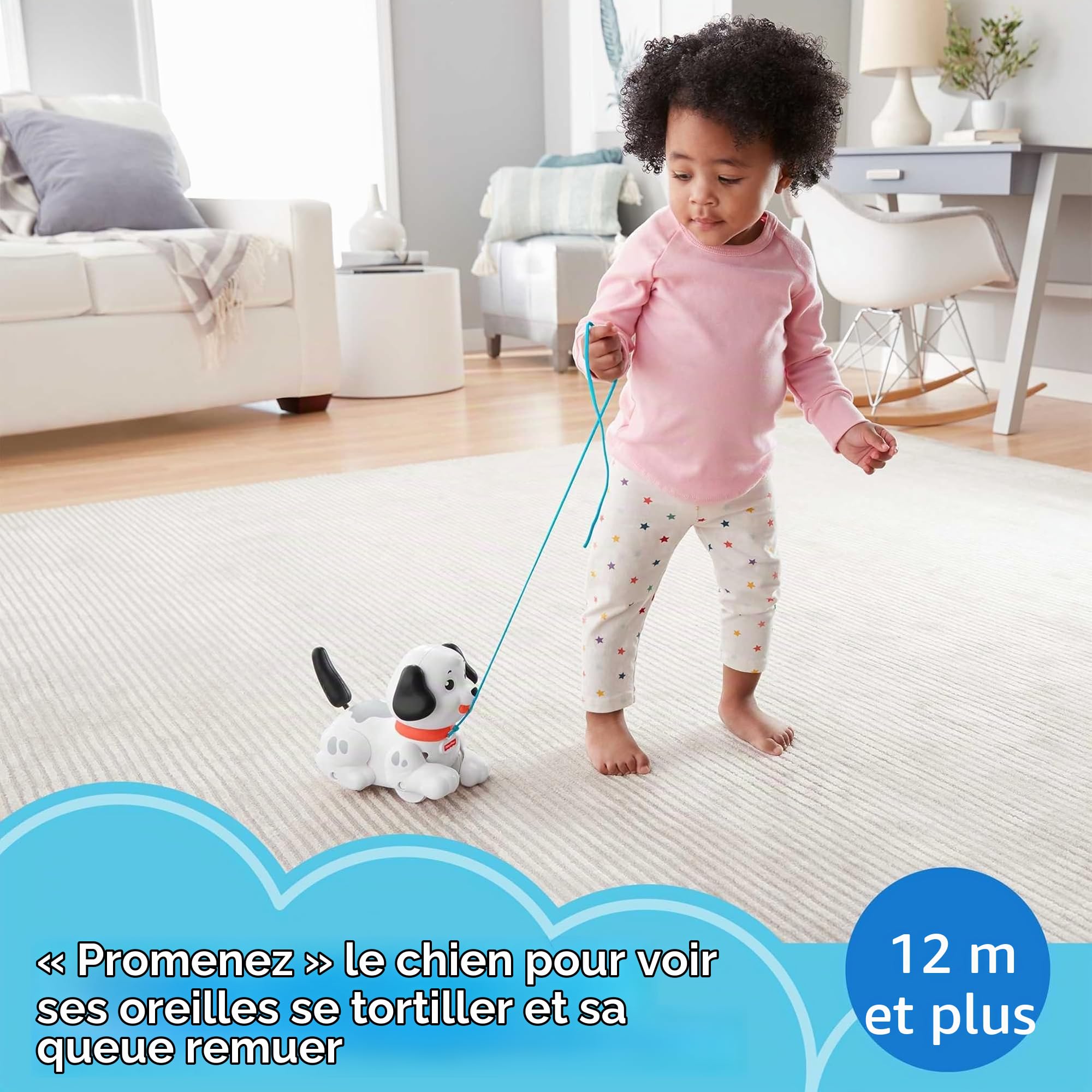 Fisher-Price Coffret Cadeau Mes 3 Premiers Jouets pour bébé à Tirer, Xylophone, téléphone animé et Chien Snoopy, 12 Mois et Plus, GVF68