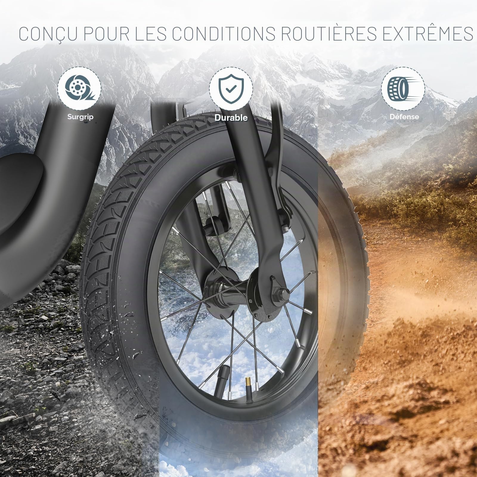 Pneu ZUKKA 16x3,0 pour vélo électrique et Fat Bike, 16 Pouces, 80-305, pour vélo électrique, Scooter électrique