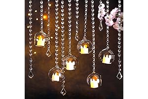 Hanging Tealight Candle Holder with K9 Garland & Maple Leaf Pendants