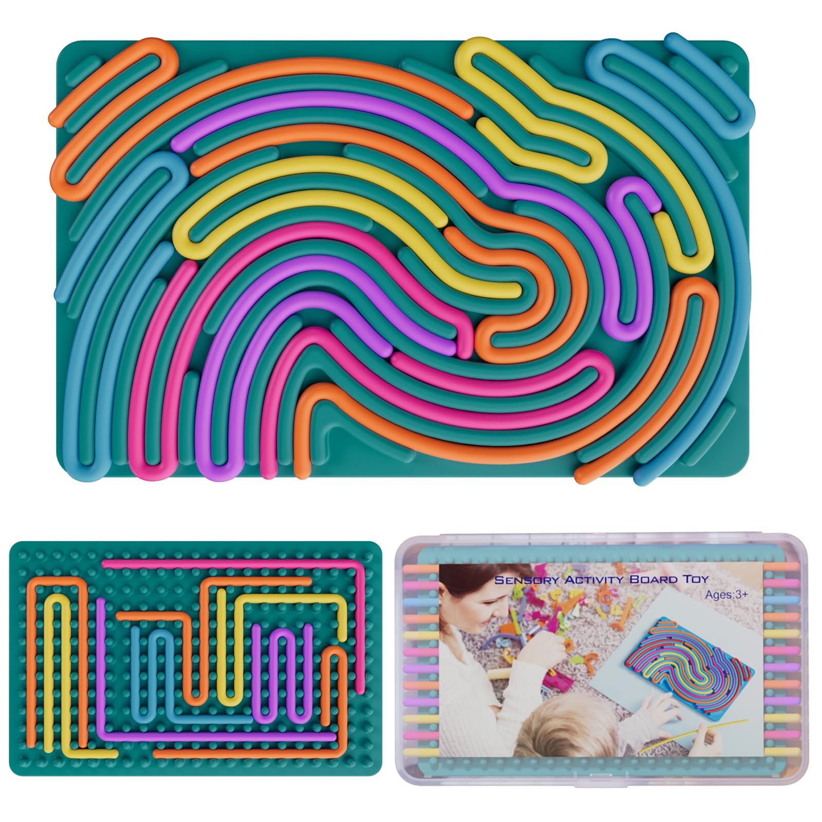 Sensory Fidget Toys for Kids Toddler Boys ,Sensory Activity Board for Stress Anxiety Autistic ADHD, Calm Down Travel Airplane Essentials Toys for 3+ Year Old, Stuffers Gifts for Teens Girls