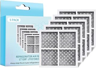 LFX31945ST Refrigerator Air Filter for LG LT120F Kenmore Elite Replace LT120F LFX31925ST LFX31925SW LFX31925SB LFX25991ST LFX31945ST LFX329345ST LFX33975ST LFX29927ST ADQ73214404 (Pack of 5)