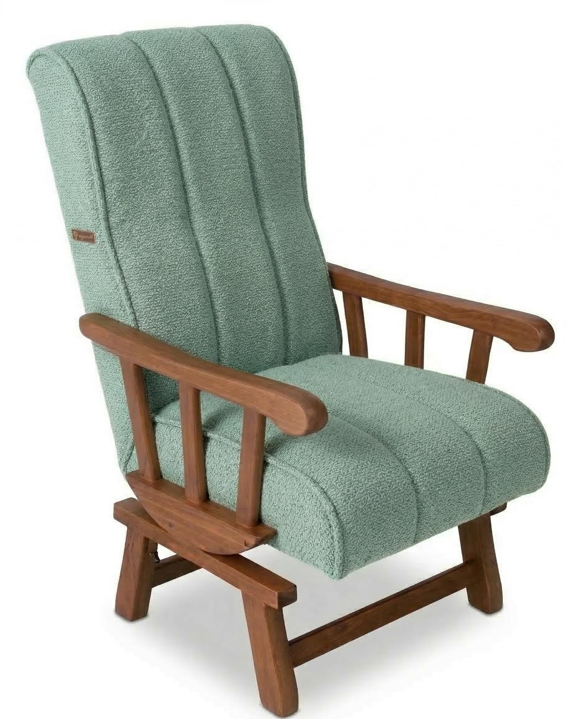 Mecedora Clásica | Sillon Relax | Clasico - Brazos Madera | Ideal Lactancia, Lectura o Decoracion | Tapizado en Tela Antimanchas Ancho 60 Fondo 65 Alto 105