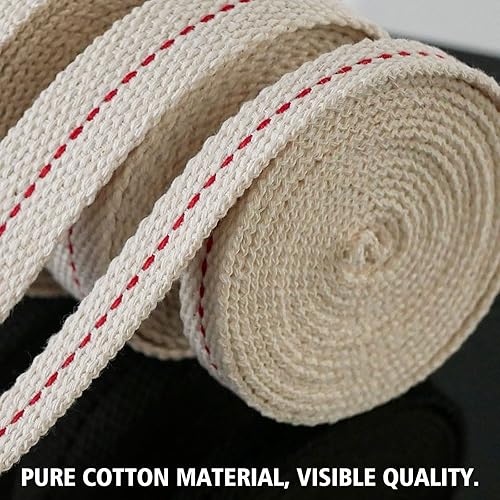Miniatura 3 de 39 pies (6 rollos de mechas de lámpara de aceite), incluye 3 tamaños de 12 pulgadas, 34 pulgadas, 78 pulgadas, mechas de algodón plano suave para