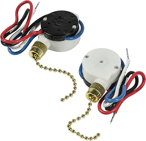 HQRP Paquete de 2 interruptores de 3 velocidades de 4 cables compatibles con Hunter, Hampton Bay, Harbor Breeze, Westinghouse Ventilador de techo