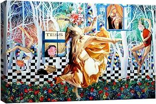 PHOENIX Magical Forest Theater Wall Art Decor Framed Canvas Surrealist Pop Whimsical Fantasy Bold Color for Office & Home Living Dining Room Bedroom Kitchen 16X24 Inch