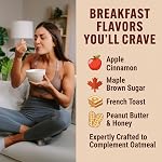 PEScience Select Protein4Oats, Maple and Brown Sugar, 12 Servings | Flavored Protein Powder for Oatmeal and Overnight Oats, Whey and Casein Blend, Quick and Easy