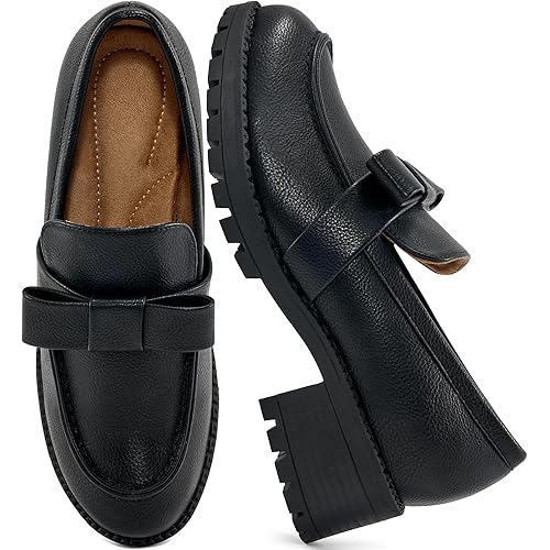 HARENCE Platform Loafers for Women Dressy: Casual Comfortable Slip On Chunky Loafer Walking Penny Work Business Office Shoes