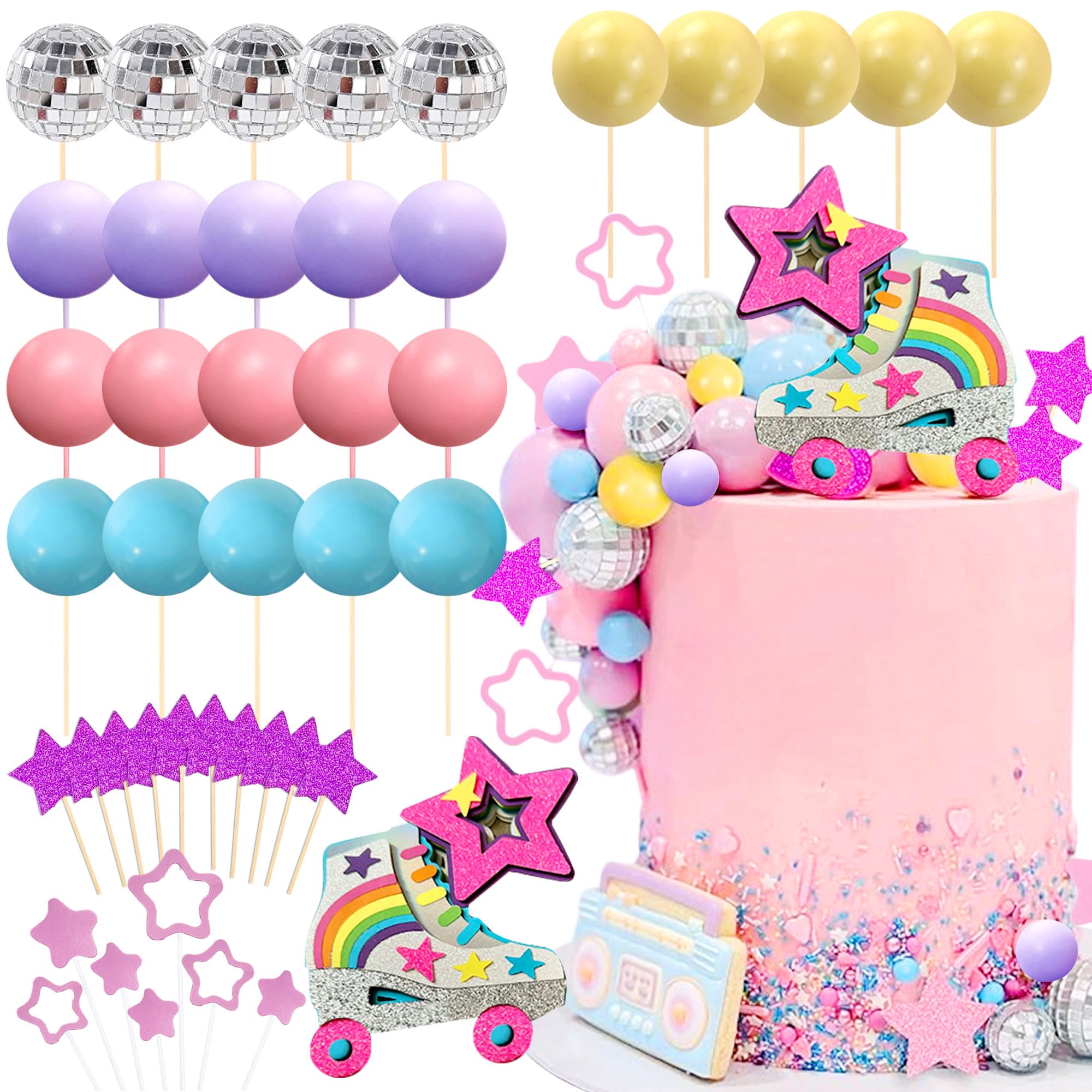 Amazon.com: JeVenis Luxury Roller Skate Cake Topper Roller Skate