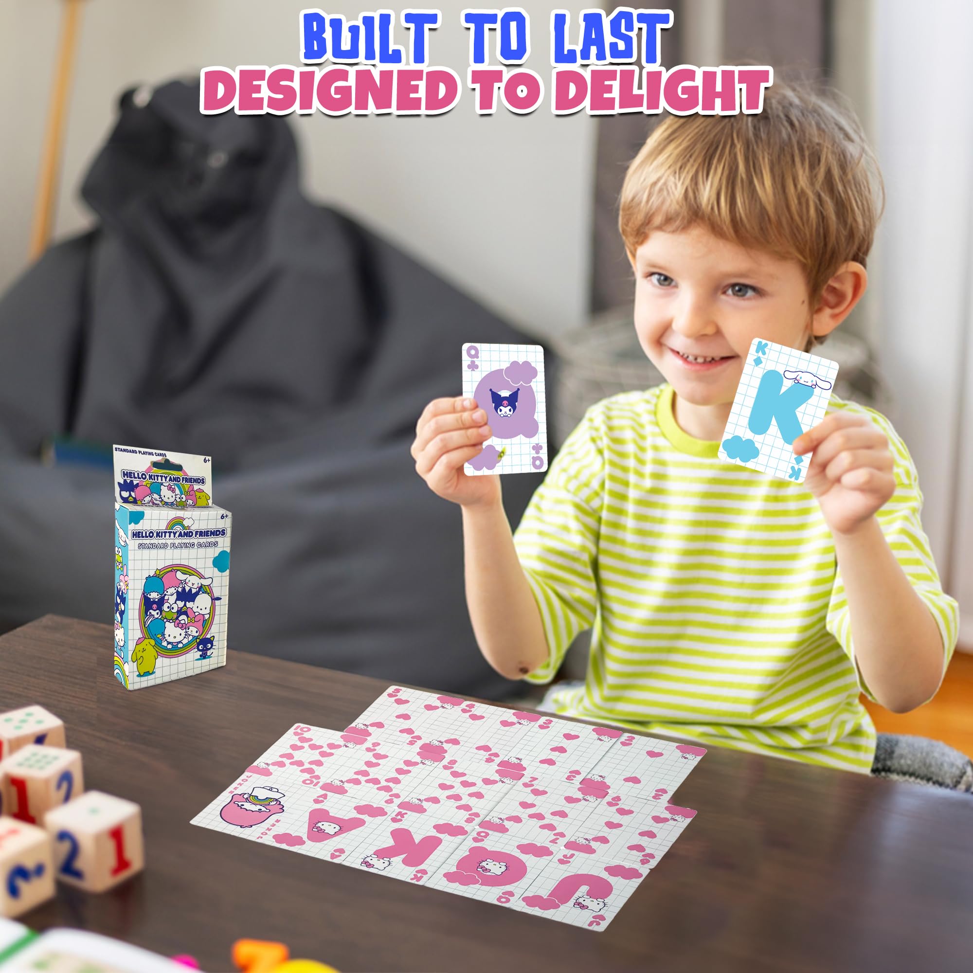 Hello Kitty Spielkarten – 52 Standard-Karten, Mit Kuromi, My Melody & Keroppi, Offiziell Lizenziert