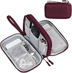 FYY Organisateur électronique, organisateur de câble de voyage sac de poche Accessoires électroniques étui Portable étanche double couche sac de rangement pour câble, cordon, chargeur, téléphone, écouteur, taille moyenne Marine