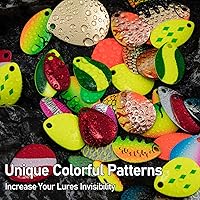 Vista 6 de Dr.Fish Paquete de 140 piezas de kit de fabricación de spinners con 60 cuchillas giratorias Colorado e Indiana Blades Inline Spinner Bait Señuelo