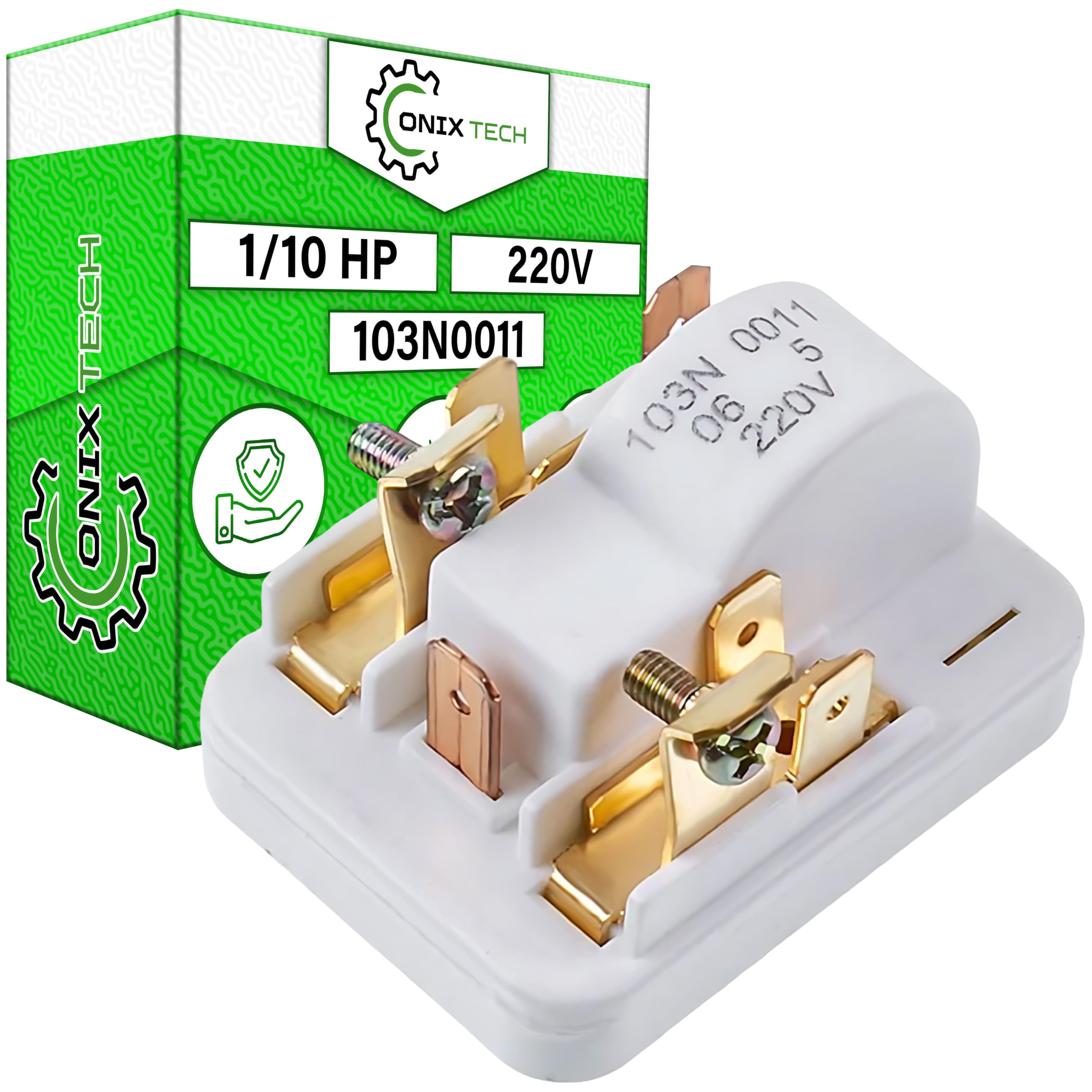 Przekaźnik rozruchowy 220 V 50/60 Hz per Ochrona silnika sprężarki lodówki z oryginalnym kodem 103N0011 dla Danfoss - Połączenie 3+1 Kontakt - 5 lat - ONIX TECH