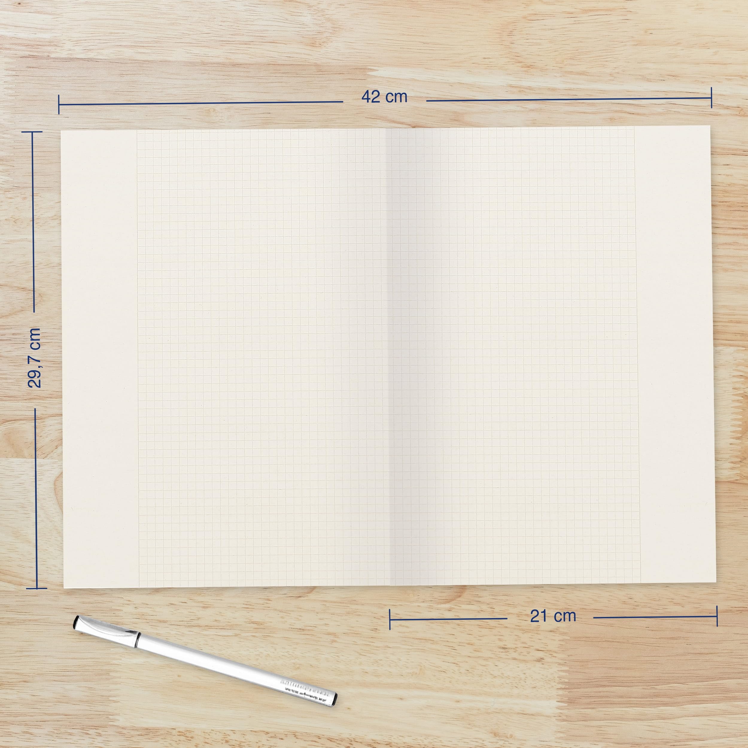 Landré Kanzlei-Papier Recycling A3 auf A4 gefalzt, kariert, 70 g/m², 250 Kanzlei-Bogen