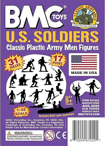 Miniatura 6 de BMC Marx Plastic Army Men US Soldiers - 31 figuras moradas de la Segunda Guerra Mundial - Fabricado en Estados Unidos
