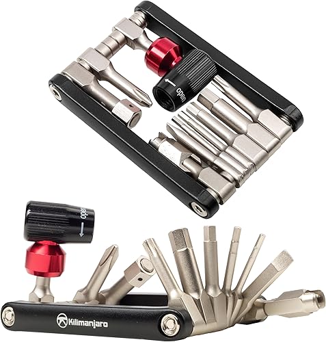 Kilimanjaro Cycle Series 12 en 1 - Herramienta de bicicleta plegable, multiherramienta compacta para reparación de bicicletas, 910526ECE