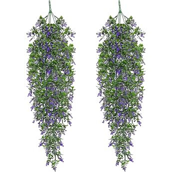 Pack of 2 70 cm Artificial Hanging Plants Weatherproof Artificial Plants
