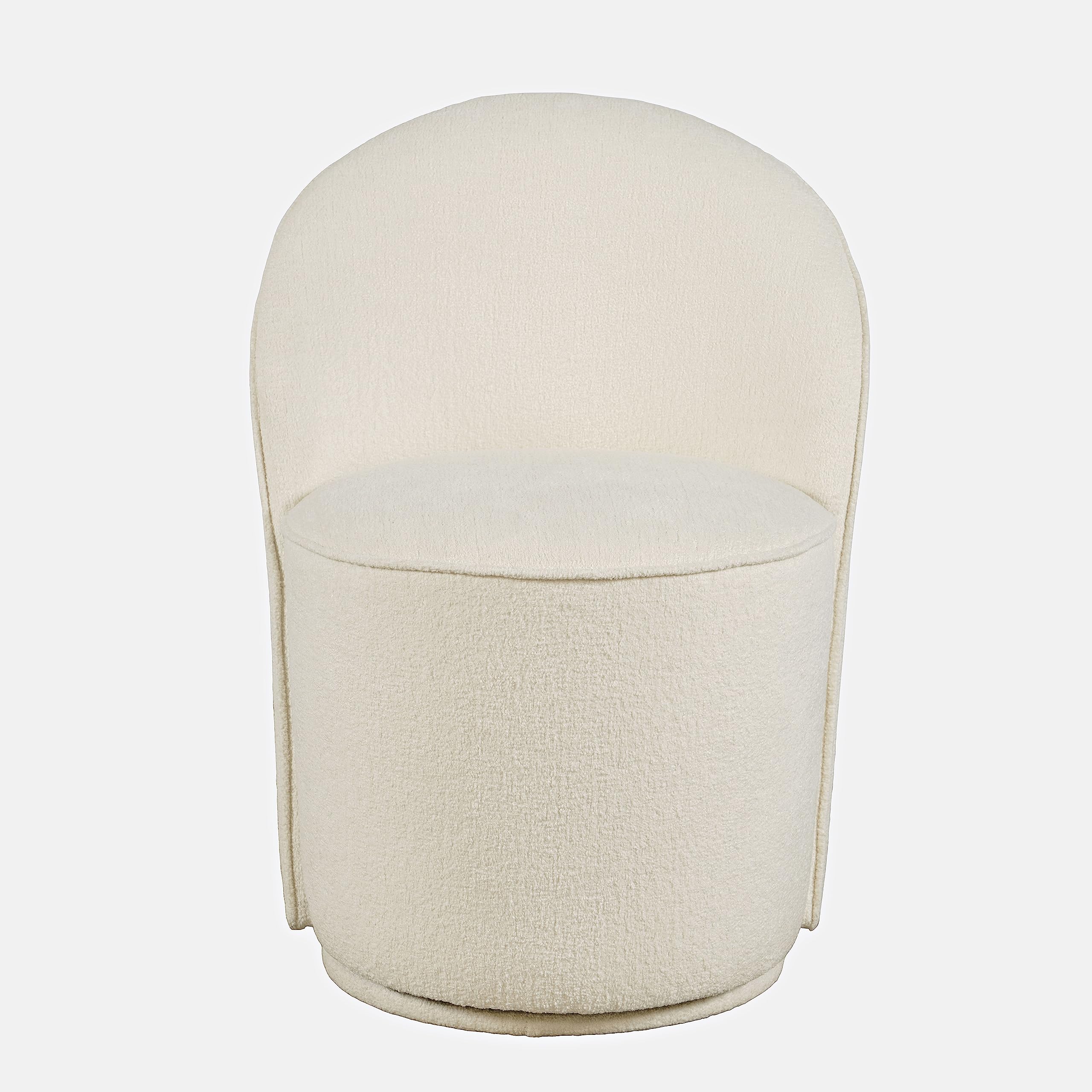 Jofran Landon Mid-Century Modern Upholstered Swivel Dining Chair (Set of 2), Natural