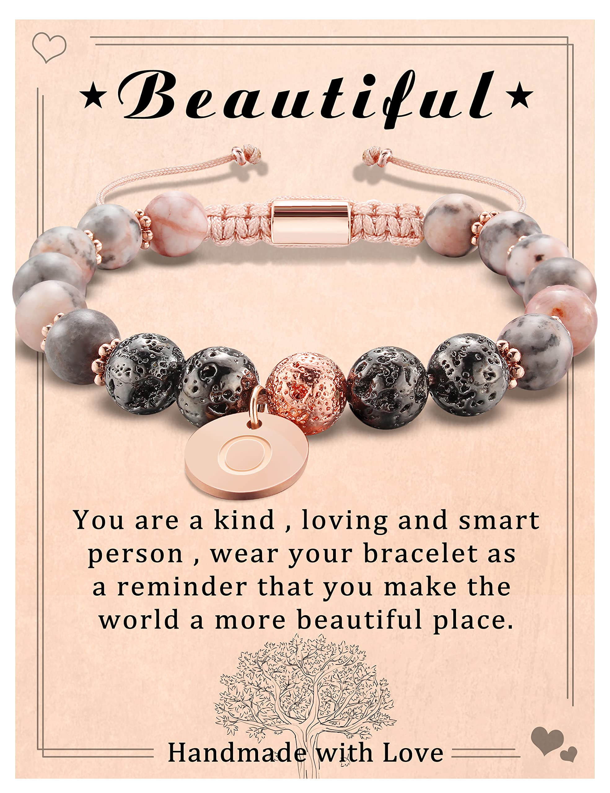 Btysun Initial Bracelets for Women, Graduation Gifts for Daughter Her Teen Girls Gifts Trendy Stuff Stocking Stuffers Letter A-Z Beaded Bracelet Sister Mom Birthday Gift Female Christmas Jewelry