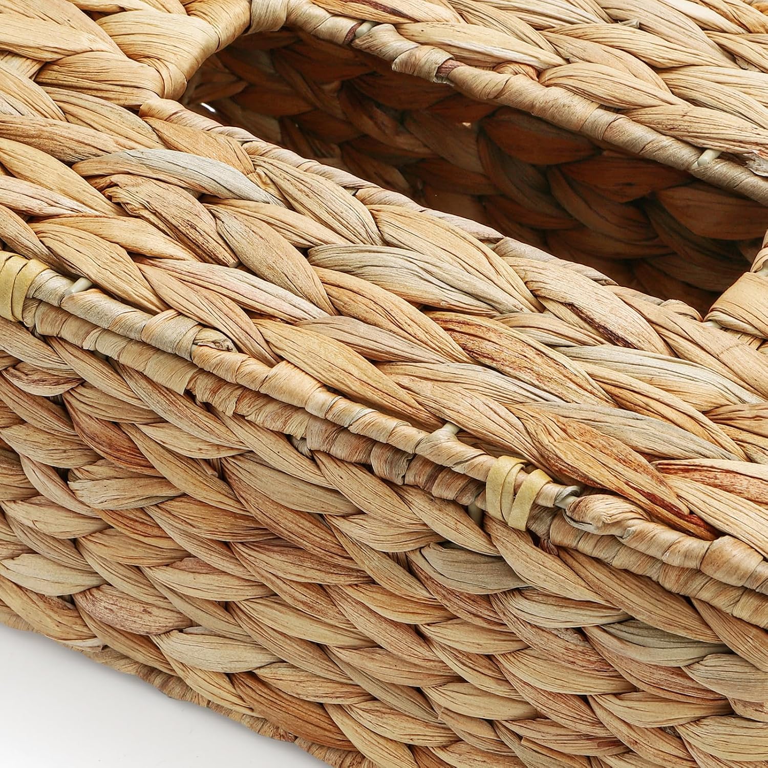 ZEAYEA Tissue Box Holder, Woven Tissue Box Cover with Flip-Open Top, Rectangular Rustic Facial Tissue Holder Decorative for Living Room, Kitchen Countertop, Office, Restaurant, Coffee Table, Bathroom image 5