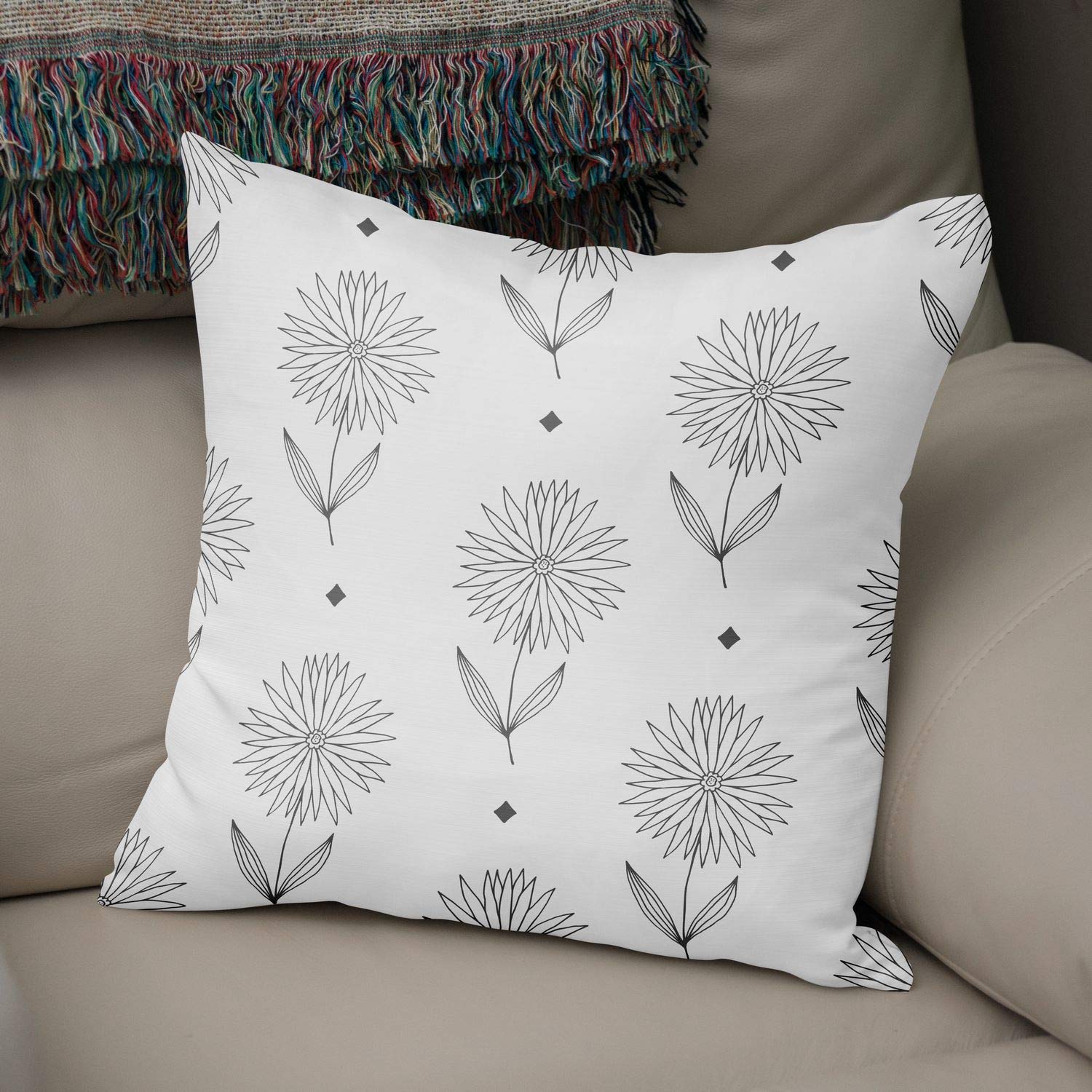BonaMaison Federa Per Cuscino 43x43 Cm – Cotone Con Pattern Casuale, Morbida E Traspirante Per Divano E Camera Da Letto, Decorazione Interni (Prodotta In Turchia)