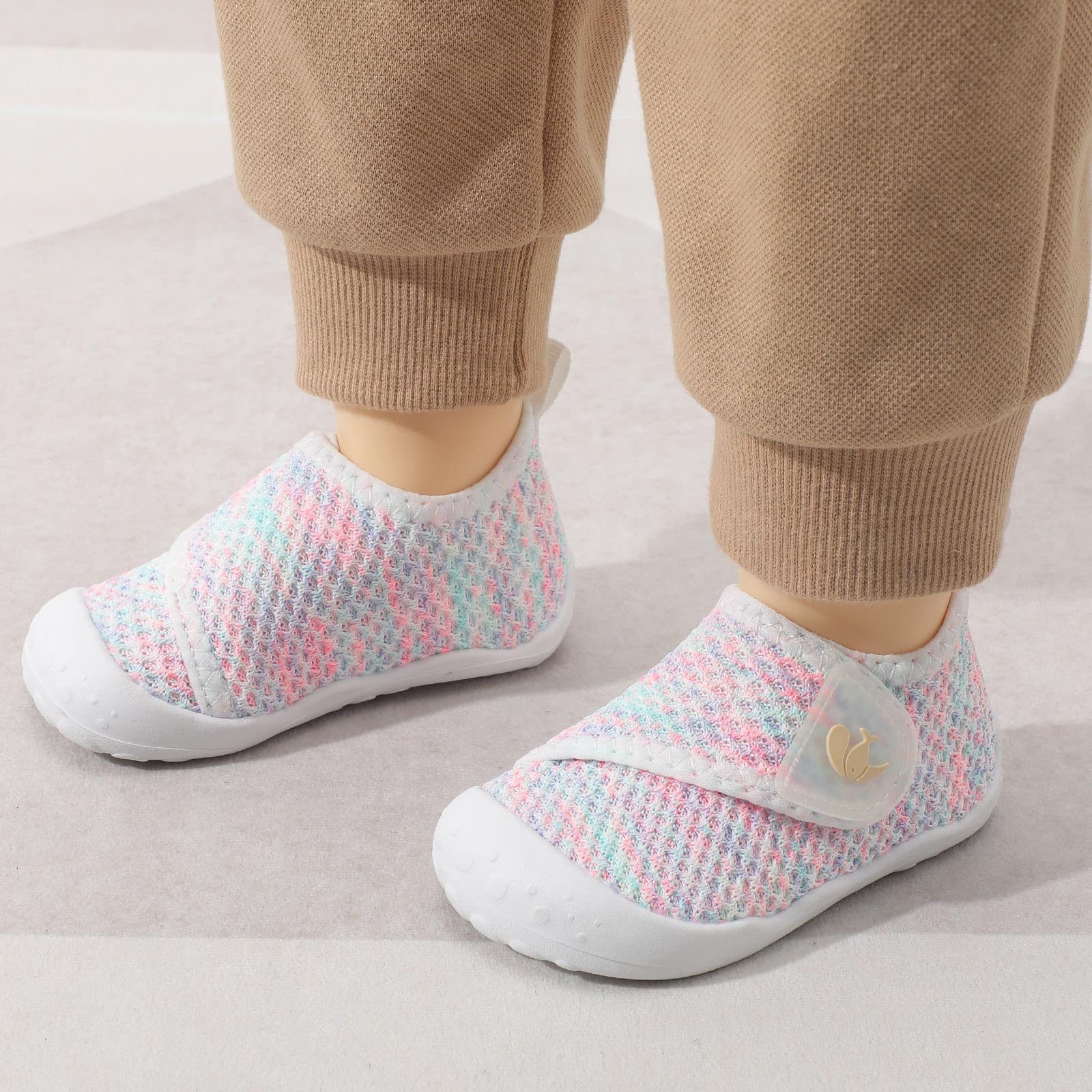 FEETCITY Baby First Walking Shoes Wide Baby Shoes Infant Sneakers Newborn Crib Shoe Barefoot Lightweight Slip On Shoe