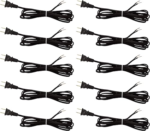 Creative Hobbies Cable de lámpara negro, 8 pies de largo, SPT-1, calibre 18, cable de alimentación con certificación UL para reparación o reemplazo