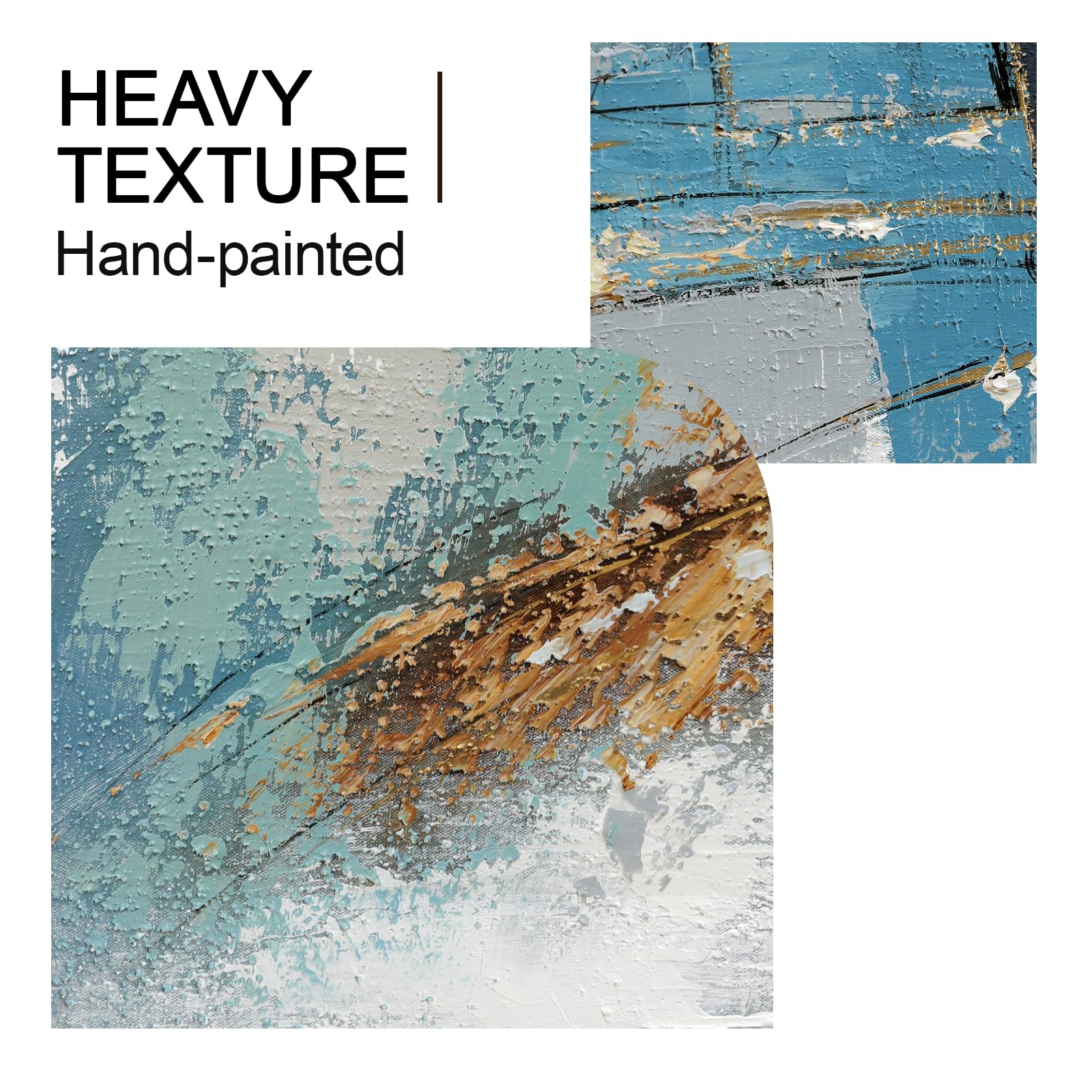 WENGTIAO Grande Abstraite Peintures sur Toile Peinte à la Main, Abstraite Moderne Art Surface Texturée, Acrylique Peinture sur Toile pour Tableau Decoration Murale Salon Maison 120x60 cm