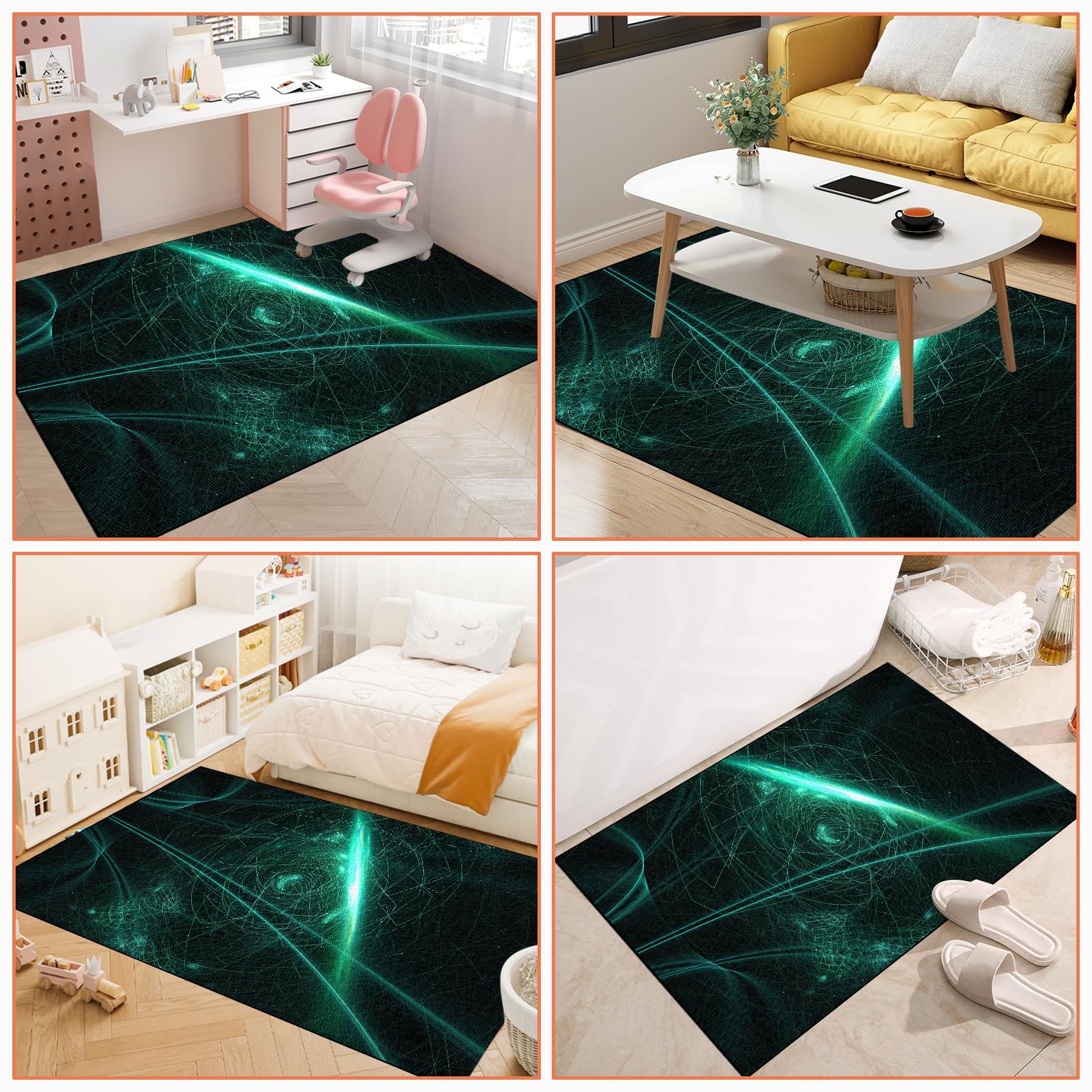 Grande Tappeto per Sedia Gaming Antiscivolo Tappetino per Sedia da Ufficio er pavimenti in legno Multiuso Tappetino protettivo per pavimento, Antigraffio Tappetino per Sedia a Rotelle 130 x 160 cm