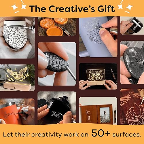 Miniatura 6 de Customizer™ Special Edition Engraving Kit – DIY Starter Set with Engraving Pen, Bits & Materials – Create Personalized Keychains, Magnets & Metal