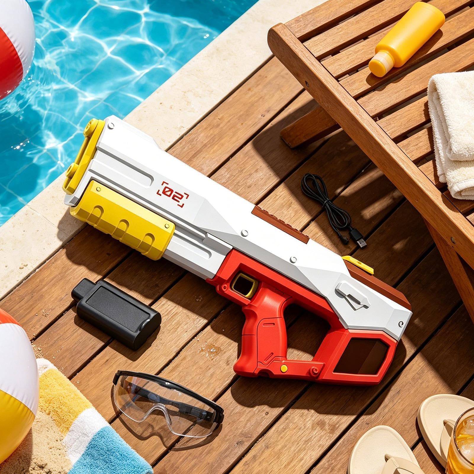 Elektryczna zabawka do zabawy dla dzieci, duża pojemność | Zabawki do pływania na basenie dla dzieci, na lato, na zewnątrz, na plażę, basen, podróże, wakacje, park