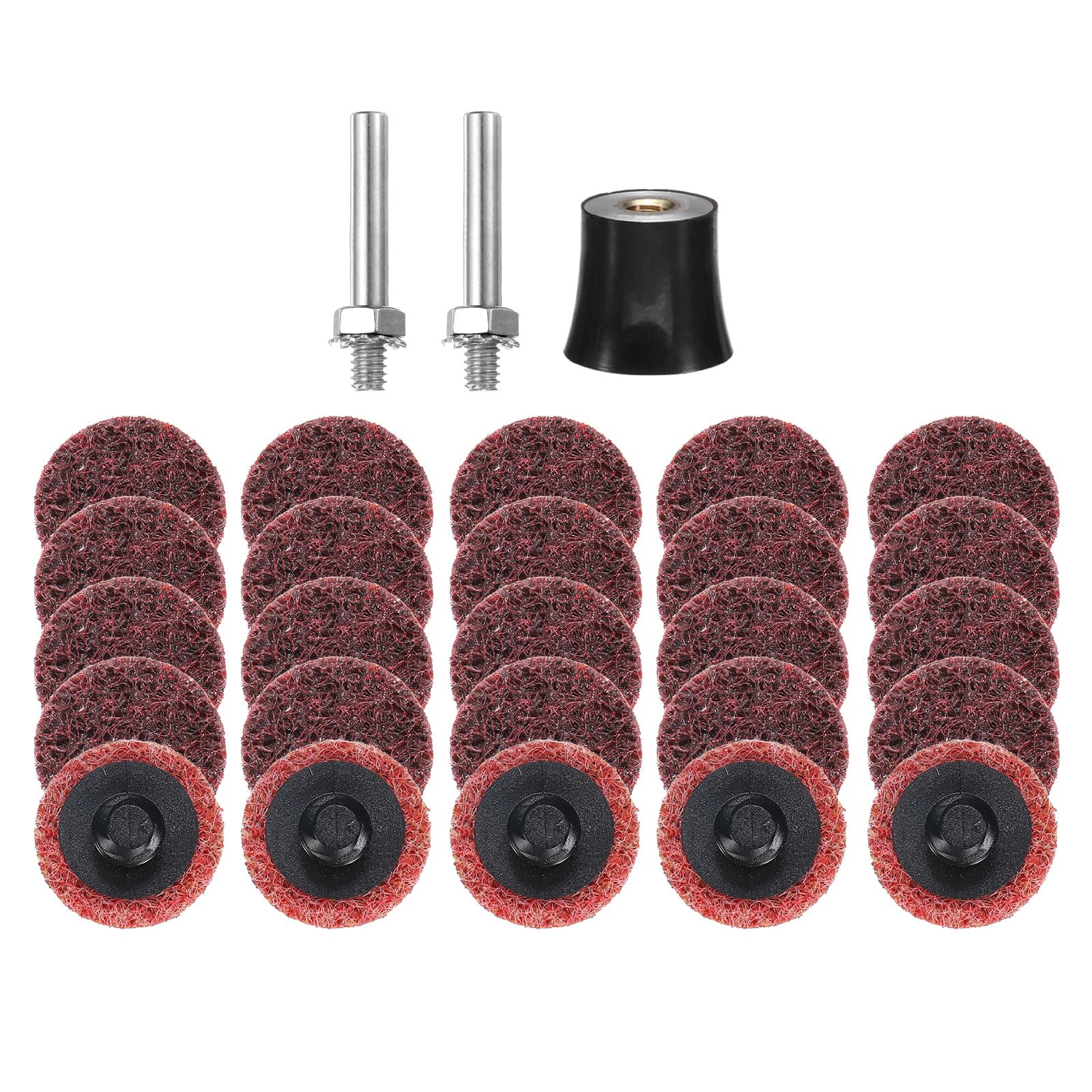 QUARKZMAN 27 szt. tarcze do szybkiego wymiany zestaw 1" Roll Lock krążki szlifierskie z uchwytem na podkładkę trzpieniową 1/4", średnia ziarnistość, tarcza do kondycjonowania powierzchni do