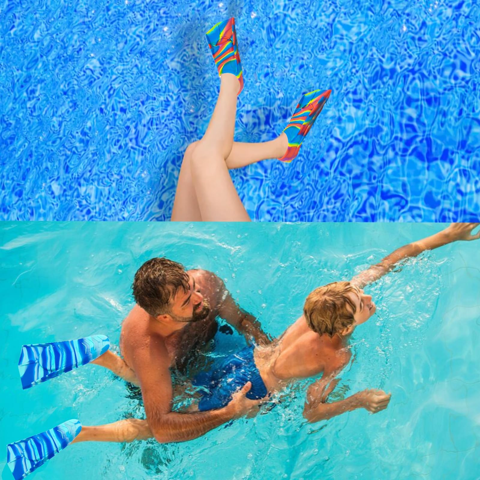 Cómodas aletas de entrenamiento de silicona flexibles para esnórquel y natación
