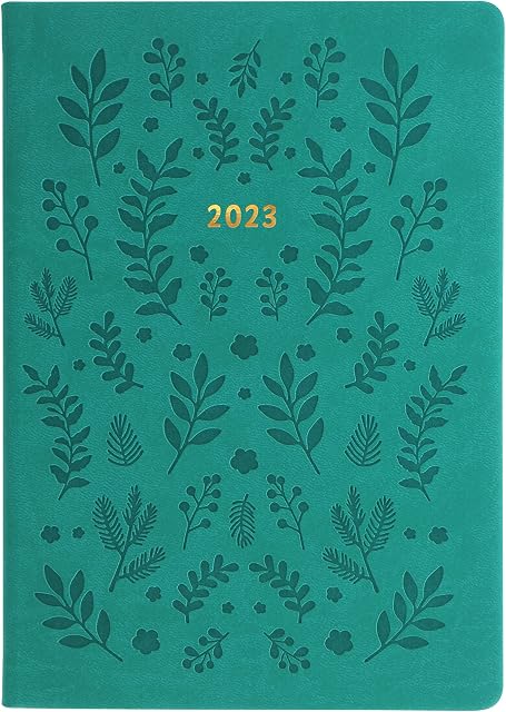 Letts of London Woodland A5 week to view 2023 diary - green, 23-082161