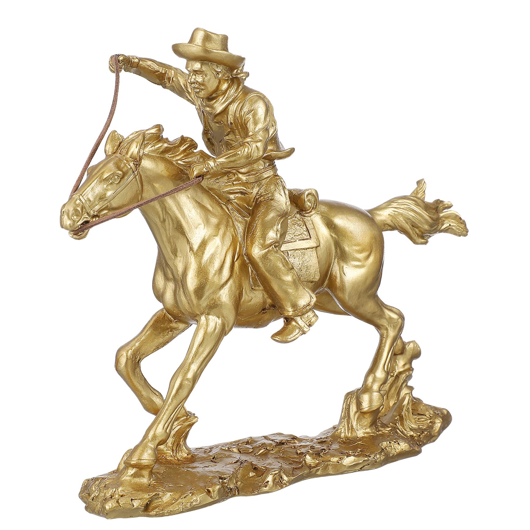 Statue de cheval en résine dorée objet décoration salon et chambre moderne