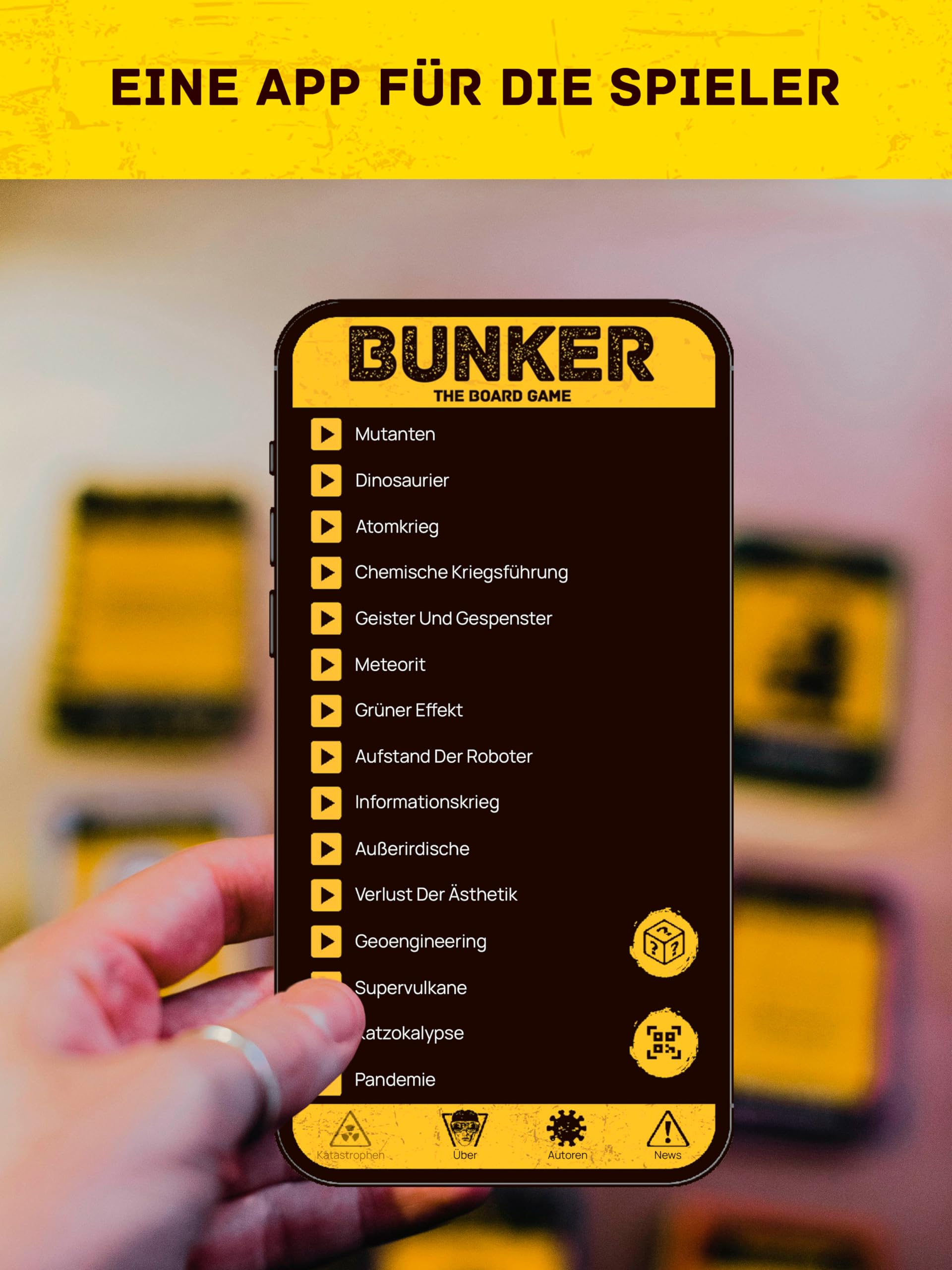 Bunker – Wer überzeugen kann Wird gerettet Werden | Das gnadenlose Spiel ums Überleben, Strategie & Diplomatie | Partyspiel | Für 4-16 Spieler | Ab 18 Jahren [Deutsche Edition]