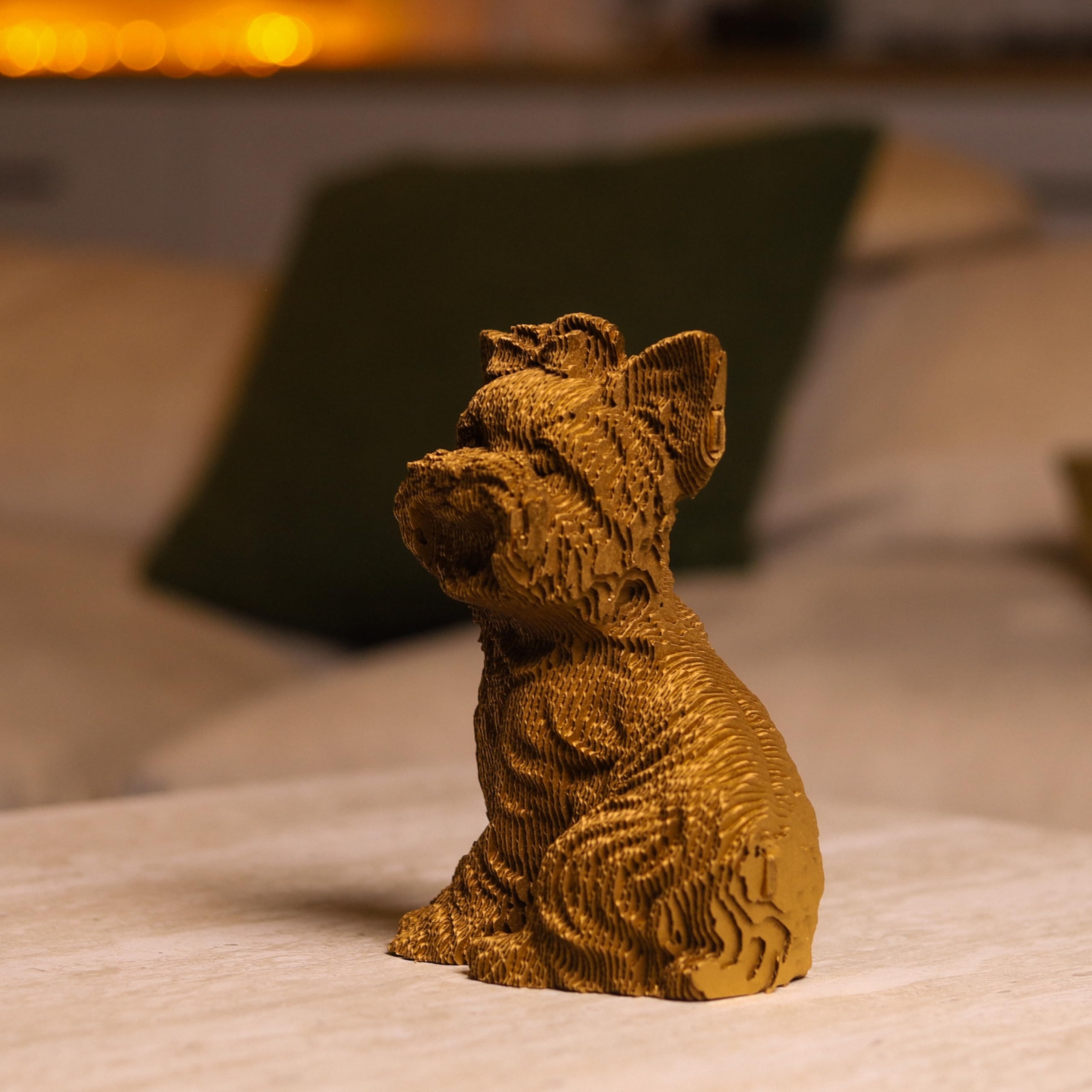 Perro Yorkshire Terrier Puzzle 3D de Cartón – Maqueta para Montar