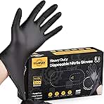 TitanFlex Heavy-Duty Black Disposable Nitrile Gloves, Box of 100, 6-mil, Fully Textured, Powder-Free, Latex-Free, Non-Sterile