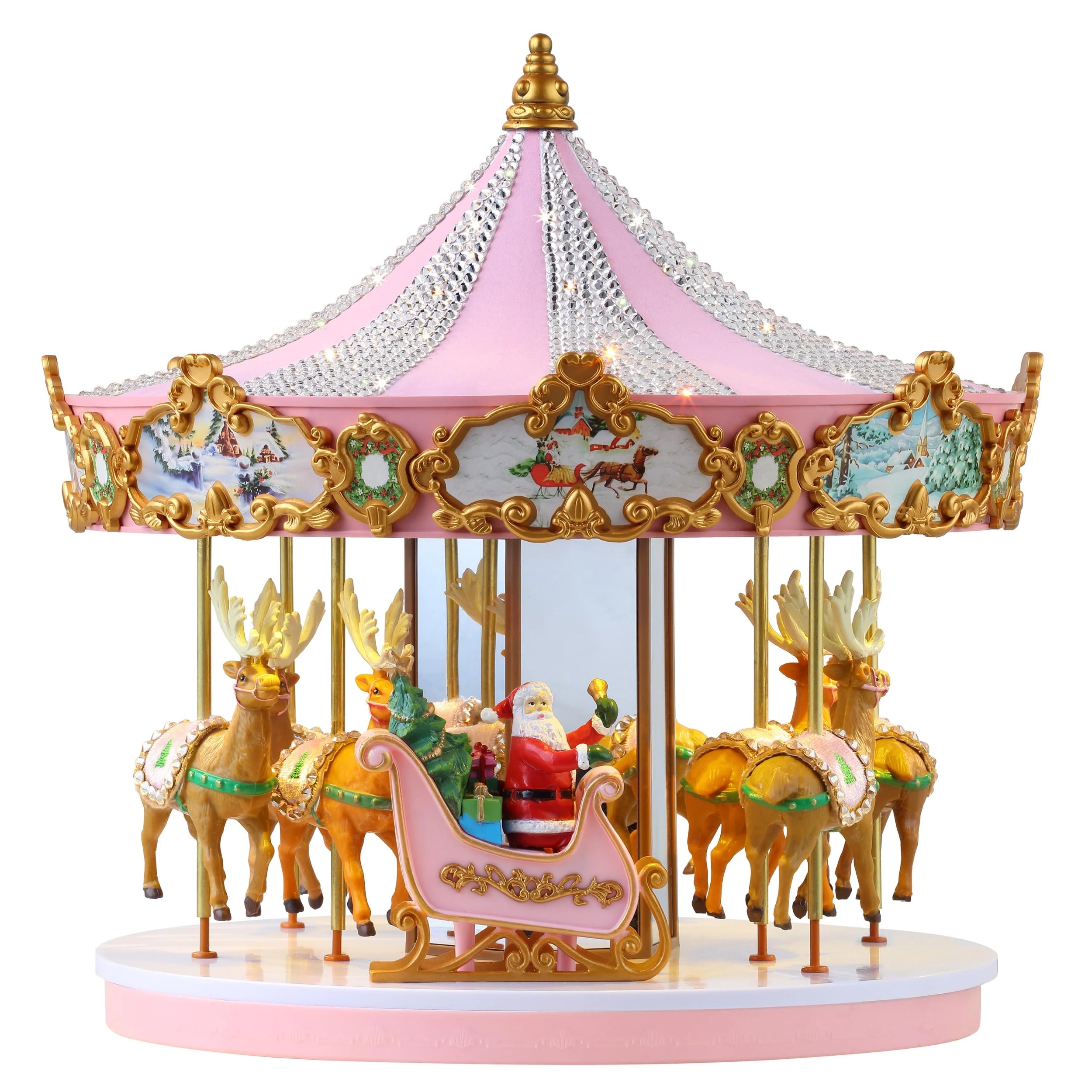Amazon.com: Mr. Christmas Animated Musical Pink Crystal Carousel
