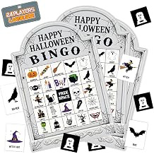 Halloween Bingo Cards for 24 Players - 5" x 7", Tomb Shaped