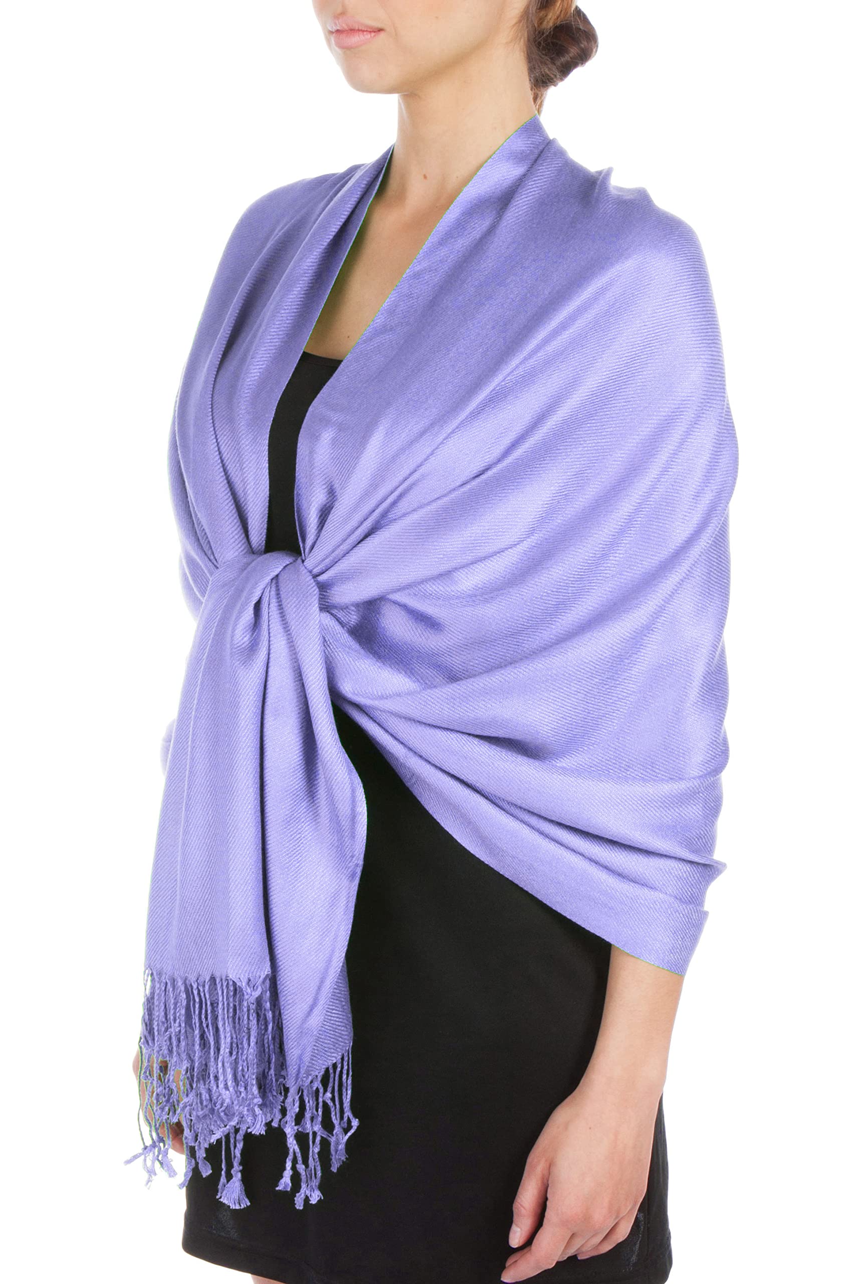 Sakkas Large Soft Silky Pashmina Shawl Wrap Scarf in Solid Colors