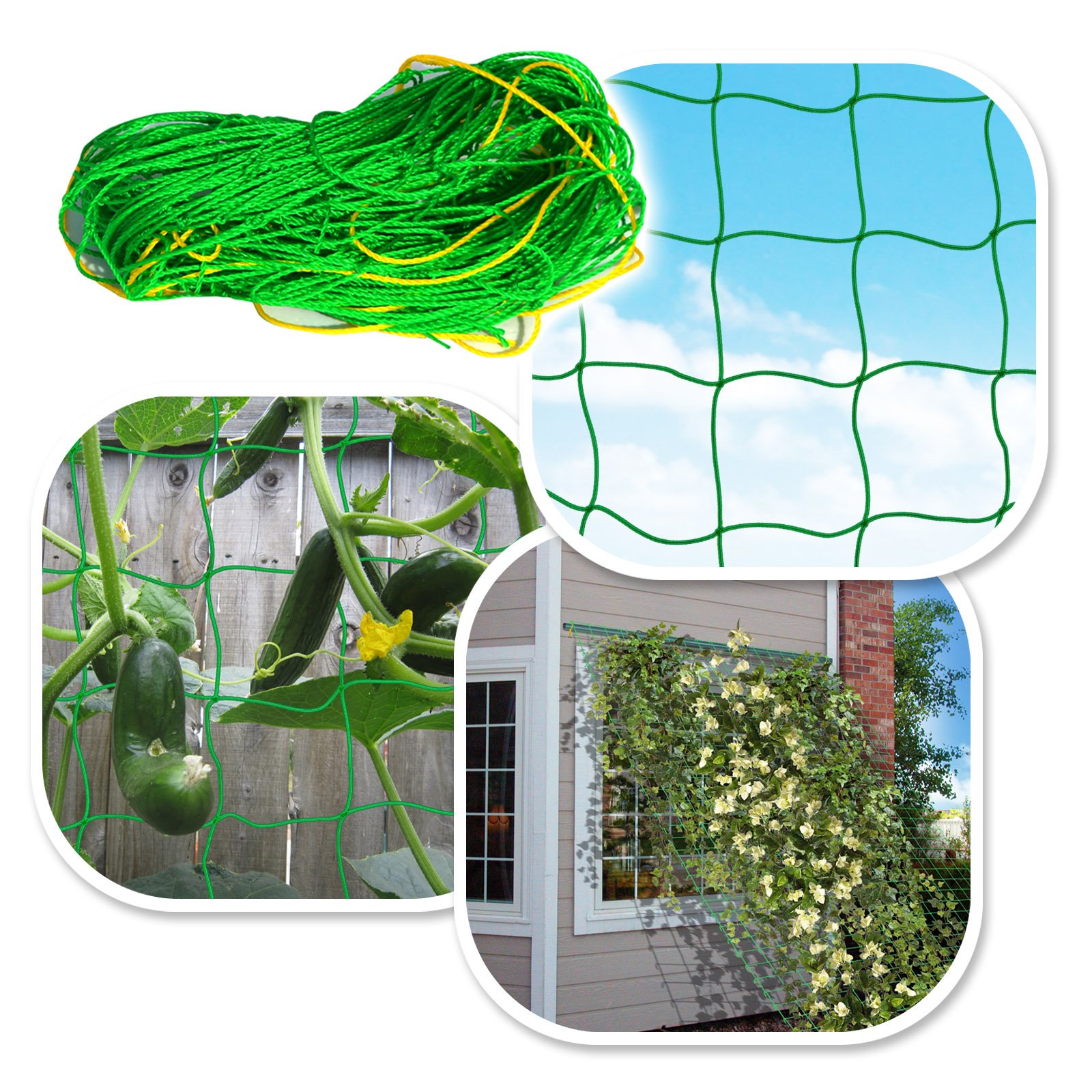 BenefitUSA Trellis Netting Plant Support for Climbing Plants Fruits Vine Vegetables Flowers and Veggie Garden Net (6.6' x 20')
