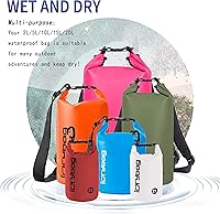 Vista 6 de IDRYBAG Bolsa seca para kayak impermeable 2L/5L/10L/15L/20L, pequeña bolsa impermeable para navegación